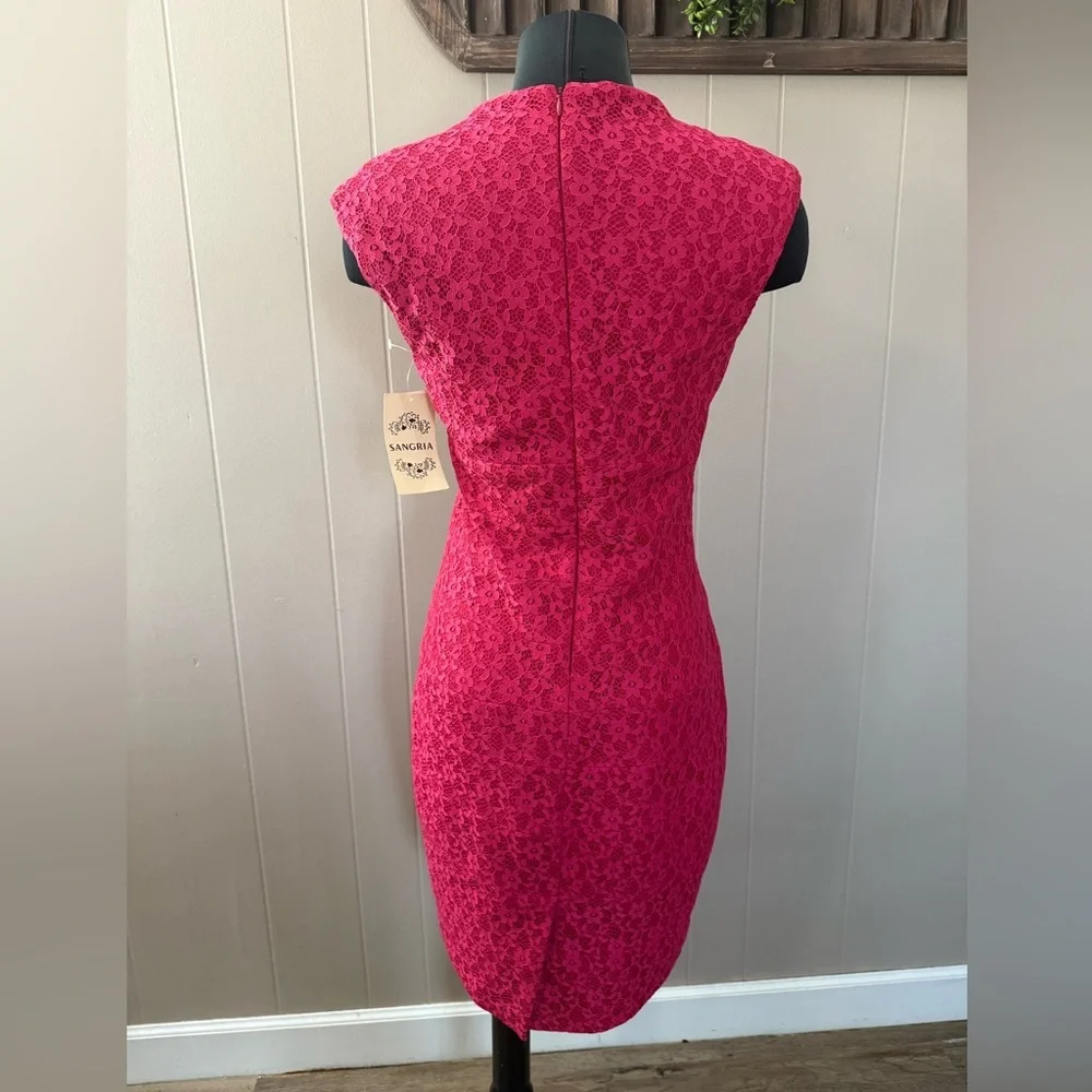 Sangria • Lace Cap Sleeve Dress - Picture 3 of 12